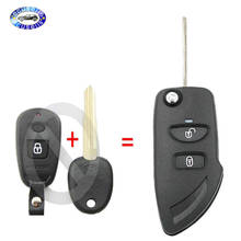 2 Button Folding Flip Remote Key Shell Case Car Key Housing With Battery Holder For Hyundai HAWTAI Santa Fe 2024 - buy cheap