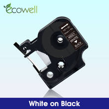 Cinta de etiquetas Ecowell 45021, 12mm x 7m, Dymo Compatible con D1, cinta de cassette 45021, blanco sobre negro para Dymo LM160 280 LabelPoint 350 300 2024 - compra barato