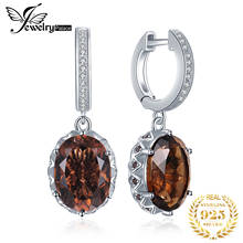 JewelryPalace-pendientes colgantes de plata de ley 925 para mujer, de cuarzo ahumado auténtico, grandes, 7 quilates, Pendientes colgantes con gemas 2024 - compra barato