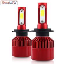 BraveWay-bombilla Led para faro delantero de coche, de 12V lámpara antiniebla, H1, H4, HB2, H7, H8, H9, H11, H13, HB3, 9005, HB4, 9006, H4, 6500K 2024 - compra barato