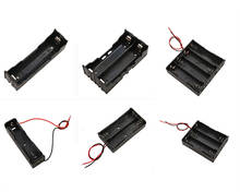 Caja de almacenamiento de batería de plástico negro, 1x2x3x4x18650, 1 2 3 4, ranura de soporte de Clip para baterías DIY con pin de cable 2024 - compra barato