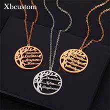 Personalized Name Pendant Family Tree Necklace Tree of Life Necklace Custom Name Necklaces & Pendants Stainless Steel Jewelry 2024 - buy cheap