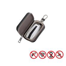 Car  RFID Signal Blocking Cover Shielding Zipper Box Key Bag Remote Control Key Shielding PU Leather GPS Shielding Shell 2024 - buy cheap