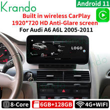 Krando-reproductor Multimedia de Radio para coche, dispositivo con navegación Gps, inalámbrico, carplay, 6 + 10,25 GB, Android 11, 2005 pulgadas, para Audi A6, A6L, 2011-128 2024 - compra barato