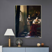 Citon Йоханнеса Вермеер «Женщина пишет письмо», с ее горничной 》 картина маслом на холсте художественная картина настенное украшение для дома 2024 - купить недорого