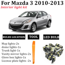 Kit de luz LED Interior para coche, sin errores, para Mazda 3, 2010, 2012, 2013, mapa de lectura, luz Interior para maletero, 12 Uds. 2024 - compra barato