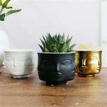 Vaso artístico de rosto humano, vaso para flores, plantas de cerâmica, vaso de flores, recipiente de flores, decoração nórdica para casa 2024 - compre barato