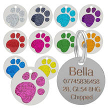 Etiqueta de identificación de perro y gato personalizada, grabado gratis para Collar de perro, colgante de nombre, accesorio para cachorro, 1 ud. 2024 - compra barato