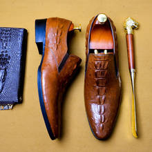 DESAI-zapatos de cocodrilo hechos a mano para hombre, calzado oxford para fiesta de boda, piel auténtica, zapatos de vestir Derby, 2020 2024 - compra barato