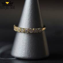 Fashion lady simple retro square round crystal ring female chic exquisite exquisite ring fine jewelry gift preferred 2024 - buy cheap