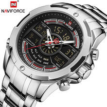 Naviforce marca de luxo aço inoxidável relógio masculino relógios dos homens analógico digital quartzo esportes relógio pulso relogio masculino 2024 - compre barato