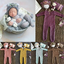 4 Pcs/Set Baby Clothes Newborn Photography Props Baby Romper Jumpsuit Hat Pillow Set With Cute Bear Doll Photo Shooting Outfits 2024 - buy cheap