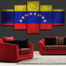 5 Panel Flag Of Venezuela Modular HD Canvas Posters Wall Art Pictures Paintings Accessories Home Decor Living Room Decoration 2024 - buy cheap