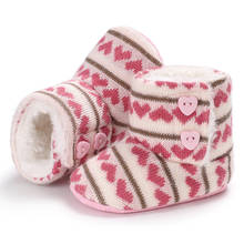 Winter Warm Baby Booties Knitting Shoes Princess Girls Snow Boots Toddler Newborn Bed Crib Shoes First Walker Christmas 2024 - buy cheap