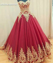 Angelsbrief borgonha arábia saudita vestidos de noiva ouro applique querida vestido de baile formal vestidos de noiva quente 2024 - compre barato