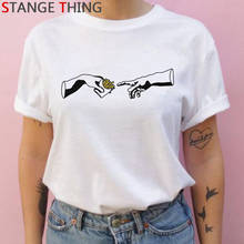 Camisetas femininas engraçadas michelangelo harajuku, camisetas com desenho grunge estética dos anos 90, estilo vintage gráfico 2024 - compre barato