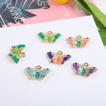 6 pçs novos brincos femininos moda liga glitter cor borboleta pingente animal doce brincos meninas jóias diy acessórios 2024 - compre barato