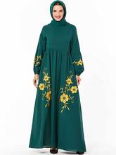 Elegant Embroidery Floral Maxi Dress Muslim Abaya Vestidos Cardigan Kimono Long Robe Gowns Jubah Middle East Eid Ramadan Islamic 2024 - buy cheap