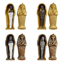 Brinquedo egípcio rainha mamãe e caixão khufu, pirâmide mágica, adereço para decoração de brinquedo, ornamento de resina 2024 - compre barato