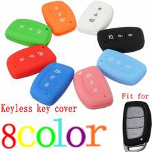 Car 3 Buttons Silicone Key Case Key Fob Cover Case For Hyundai i30 IX35 Elantra Verna Tucson 2024 - buy cheap