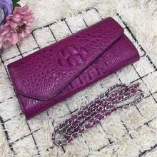 Fashion Designer Genuine Alligator Leather Female Flap Chain Purse Lady Envelop Bag Crocodile Skin Women's Single Shoulder Bag 2024 - buy cheap