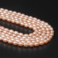 5-6mm AAA Grade Golden Pink Natural Oval Pearls Good Luster Rice Freshwater Pearls Loose Beads For Jewelry Making DIY Craft 14'' 2024 - buy cheap