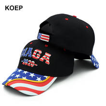 Donald Trump 2020 Cap USA Flag MAGA Baseball Caps Make America Great Again Snapback President Hat 3D Embroidery Black Wholesale 2024 - buy cheap