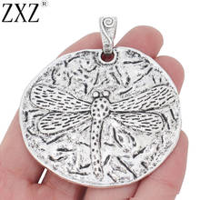 ZXZ 2pcs Large Hammered Dragonfly Charms Pendants for Necklace Jewelry Making Findings 63x58mm 2024 - buy cheap