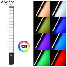 Andoer-tubo de luz LED de mano RGB, lámpara de luz de relleno para fotografía, 3000K-5700K, CRI95 regulable, batería recargable integrada 2024 - compra barato