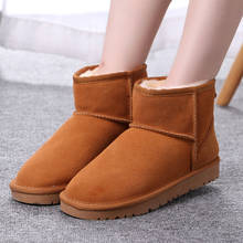 Australia Women Snow Boots 100% Genuine Cow Leather Ankle Boots Warm Winter Boots Woman shoes Rubber Soles large size 35-44 2024 - buy cheap