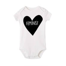 Funny Baby Boy Girl Clothes Feminist Heart Letter Print Short Sleeve Cotton Baby Bodysuits Rompers White Body Baby Cute Onesie 2024 - buy cheap