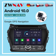 Rádio automotivo com gps, android 2014, 4gb de ram, 64gb de rom, leitor multimídia, navegação, para hyundai ix45, santa fe 2002-2008 2024 - compre barato