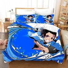 Hot Anime Demon Slayer 3D Bedding Set Cartoon Printed Duvet Cover Pillowcase Bed Linens Twin Full Queen King Size Home Textile 2024 - buy cheap