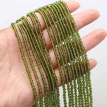 Contas soltas 3mm de cristal verde facetado, contas de pedra natural para fazer joias da moda colar acessórios de pulseira 2024 - compre barato