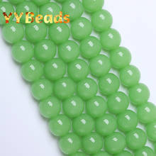 Natural luz verde jades contas de pedra redonda solta charme contas para fazer jóias diy pulseira colar para feminino acessórios 8mm 2024 - compre barato