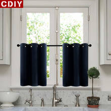 CDIY Solid Short Curtains For Living Room Bedroom Modern Window Curtains For Kitchen Blackout Curtains Drapes Door finished 2024 - buy cheap
