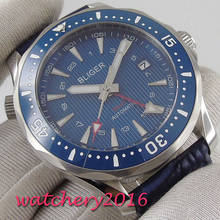 41mm bliger blue dial ceramic bezel sapphire glass Luxury date Automatic Movement mens watch 2024 - buy cheap