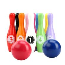 12pcs/set Wooden Colorful Digital Bowling Children's Educational Toy Indoor Outdoor Sports Bowling Game for Kids Children 2024 - buy cheap