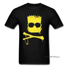 O-Neck T-shirt Bart Skull Tshirt 100% Cotton Men T Shirts Family Short Sleeve Tees Prevailing Gift Tops Funny Black Streetwear 2024 - buy cheap