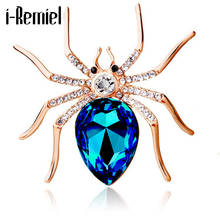 i-Remiel  Fashion Metal Gold  Crystal Spider Brooch Pin Shawl Badge Lapel Pins and Brooches Shirt Collar Accessories 2024 - buy cheap