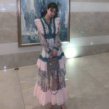 Женское длинное платье, модельное кружевное Сетчатое платье с цветочной вышивкой, элегантное богемное Платье макси с V-образным вырезом, лето 2020 2024 - купить недорого