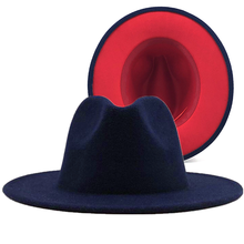 Chapéu masculino e feminino de lã panamá simples com fundo vermelho, chapéu de feltro e fedora para festa, com aba larga 2024 - compre barato