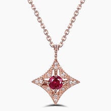 Vintage royal escultura de cristal vermelho rubi pedras preciosas diamantes pingente colares para mulher rosa ouro gargantilha jóias bijoux presente 2024 - compre barato
