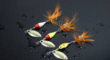 5PCS Fishing Spoon Lure Treble spoon Fly Hook Bass Spinner Baits 2024 - buy cheap