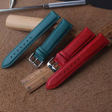 Leather Watchbands Strap Cowhide Watch Accessories Lizard Grain Soft Leather Red Green 14mm 16mm 18mm 20mm for Wrist watches MEN 2024 - buy cheap