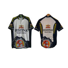 Retro camisa de ciclismo da equipe dos homens manga curta verão maillot ciclismo topos bicicleta wear roupas 2024 - compre barato