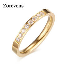 ZORCVENS Cute 3mm Romantic Wedding Engagement Rings Women AAA+ CZ Stone Gold Black silver color 2024 - buy cheap
