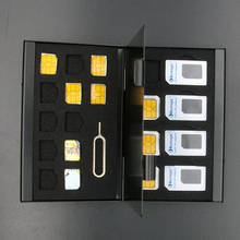 Портативный черный 21 в 1 Алюминиевый SIM Micro Pin SIM-карта Nano коробка для хранения карт памяти Чехол защитный держатель 2024 - купить недорого