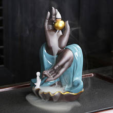 Buddha Hand Ceramic Incense Burner Backflow Incense Holder Waterfall Incense Burner Stick Home Deco Yoga Present 2024 - buy cheap