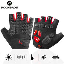 ROCKBROS Shockproof Half Finger Gloves Black Cycling GEL Pad Gloves With Reflective Half Finger MTB Bike Gloves Cycling Gloves 2024 - buy cheap